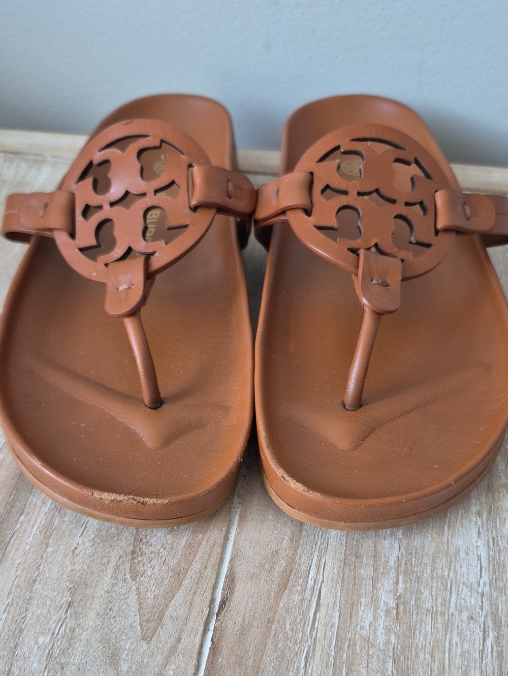 Tory Burch Cloud Miller Sandals Bourbon Miele Size 7 - Picture 9 of 12